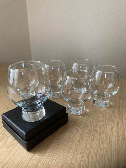 Vintage Snifter Style Footed Liquor Glasses x 6