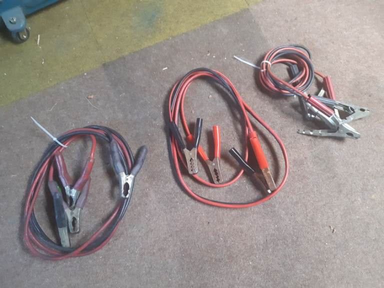 Three sets of car jump start leads
