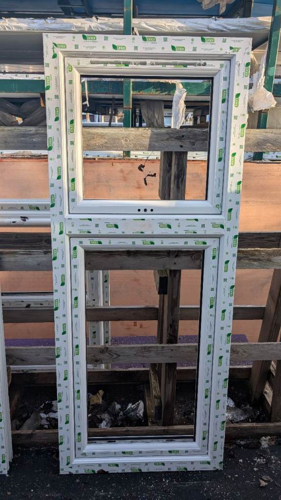 White UPVC Flush sash window 