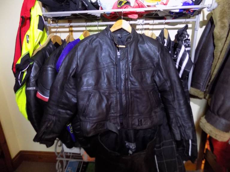 Ashman Black Leather COWHIDE LEATHER  Motorcycle Jacket UK 18 & Trousers Set 16