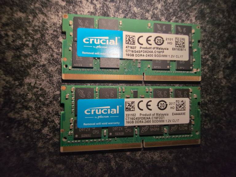 Crucial 32GB Kit (2 x 16GB) DDR4-2400 SODIMM Laptop Memory RAM