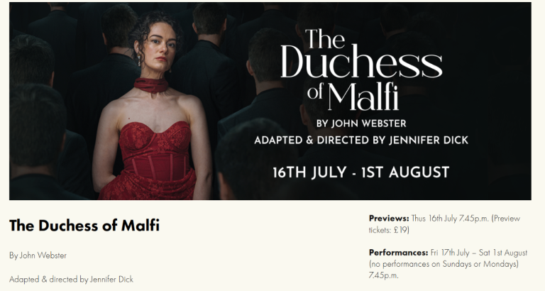 Bard in the Botanics The duchess of Malfi 2 tickets for Tuesday 28 July