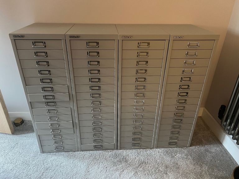 Bisley multi-drawer steel cabinets 15 drawer x4