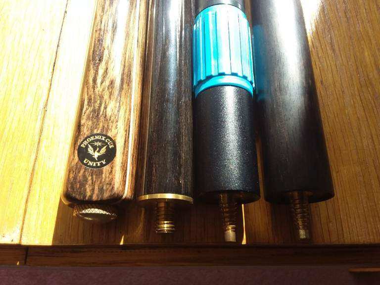 Snooker cue 3/4 ash (phoenix unity 38) BRAND NEW + case, telescopic extension & 6" mini butt