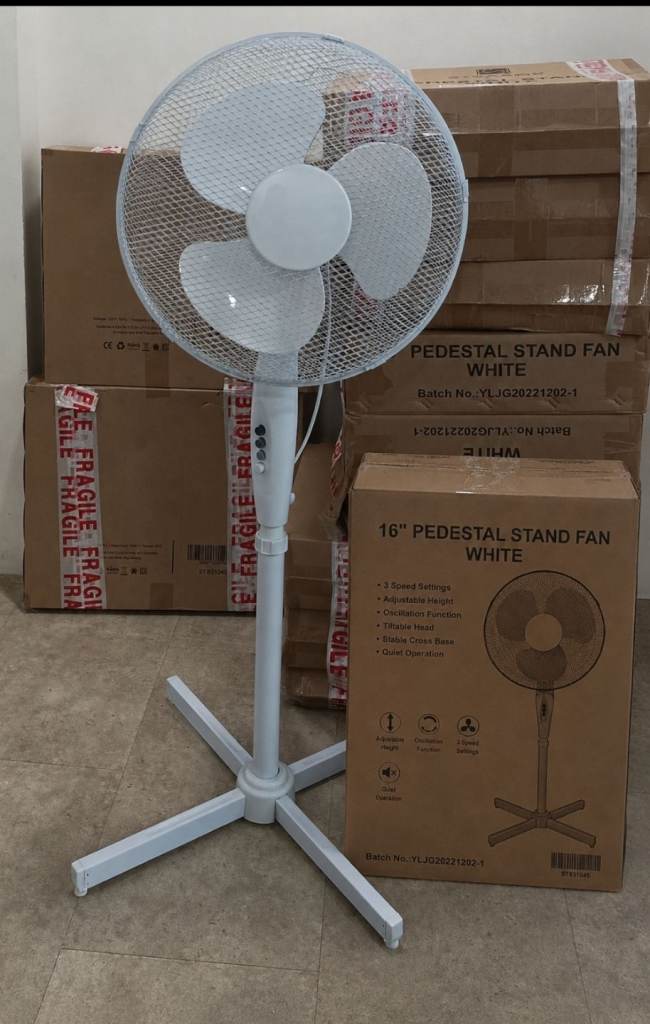 New tall fans  in boxes 
