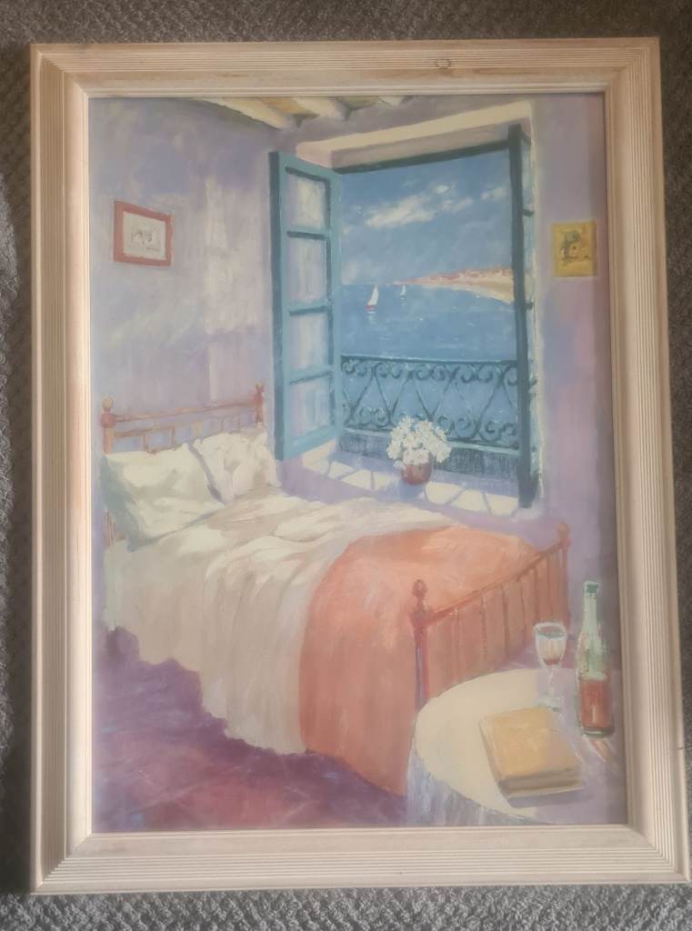 Framed, Mediterranean Balcony Print by Paula Nightingale