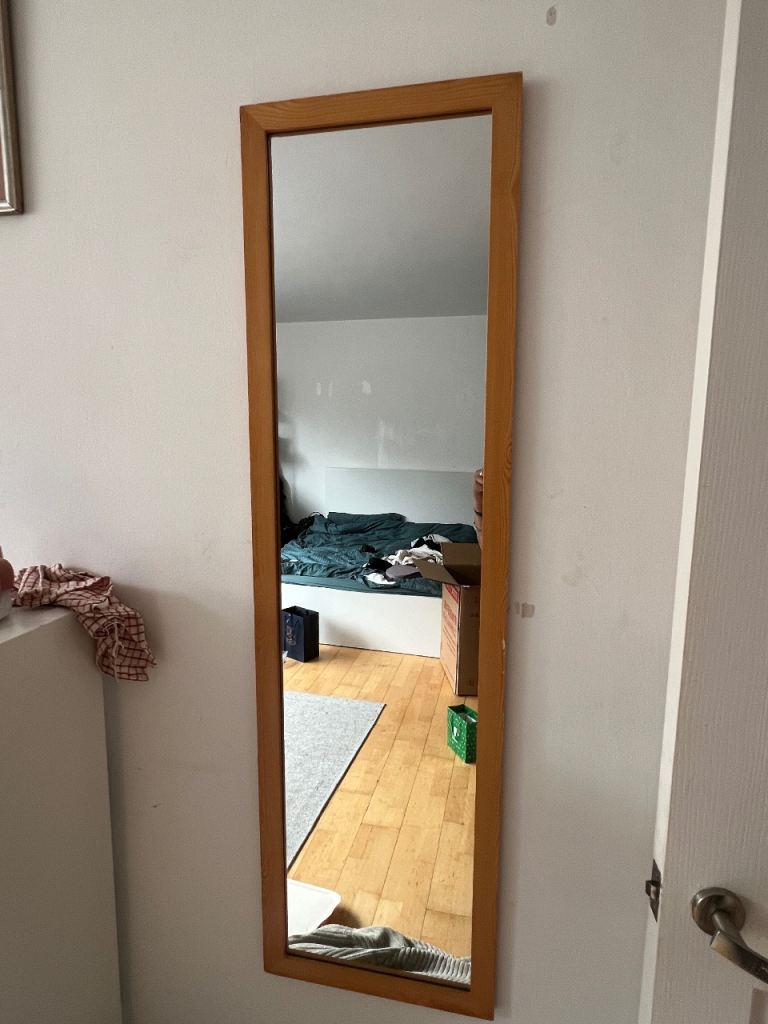 Full-Length Wooden Framed Mirror – Good Condition