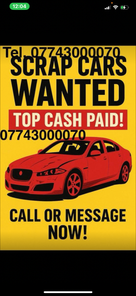 Buying all scrap vehicles cash waiting in Huddersfield 