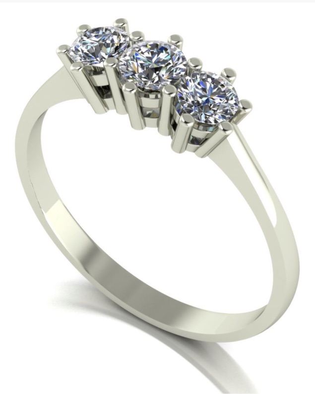 9ct white gold - moissanite ring