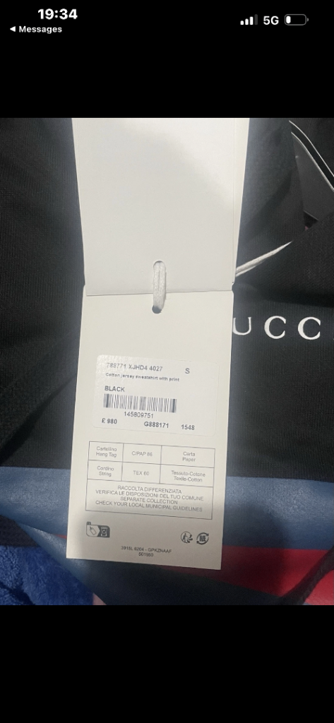 New Gucci Jumper with Tags - Black Cotton Multicolour Print