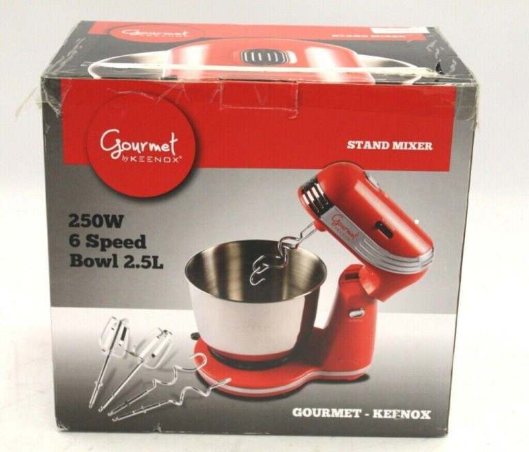 KEENOX Gourmet Stand Mixer 250W, 6 Speed, 2.5L Capacity - Red 