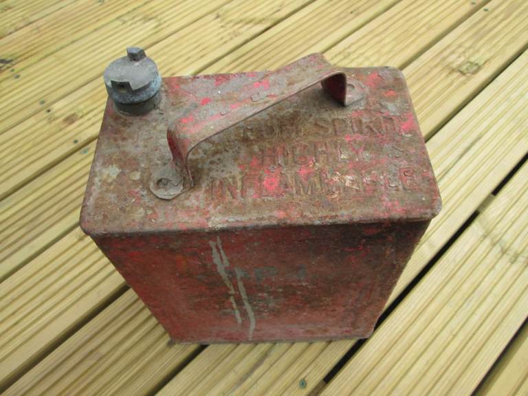 VINTAGE METAL PETROL CAN FOR SALE