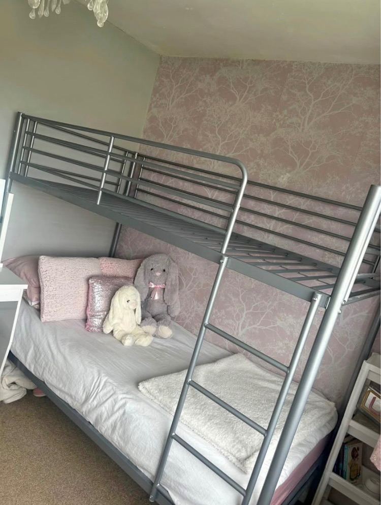 Bunk bed for sale. Frame only, mattress not included.
