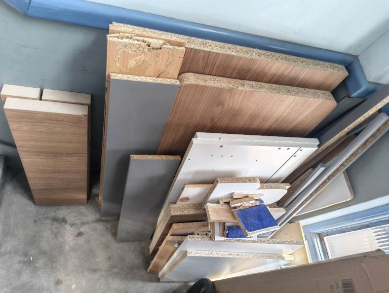 Spare wood for kitchen cabinets, countertop etc 