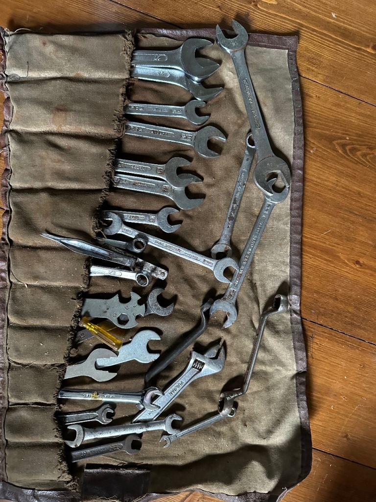 Vintage Spanner Set in Canvas Roll – Fair Condition