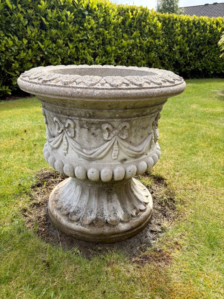 Garden Urn: Large Stone Planter, Good Condition
