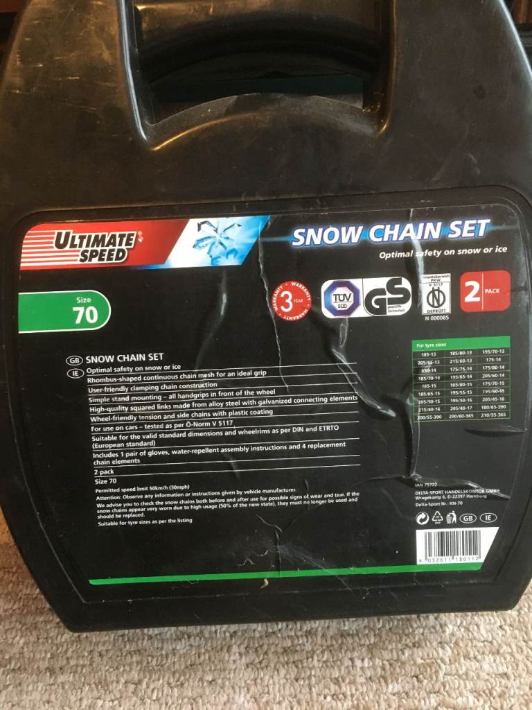 Car snow chains, unused (ultimate speed)