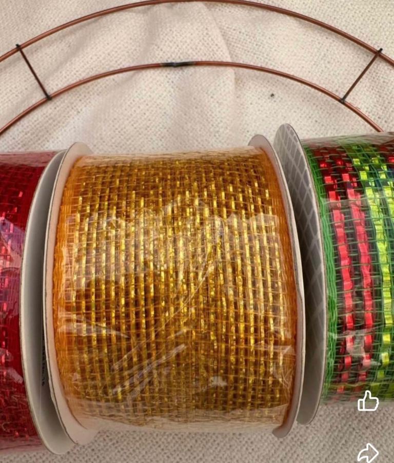 Deco Mesh from by Eleganza X 3 brand new rolls & new 14 inch wreath ...