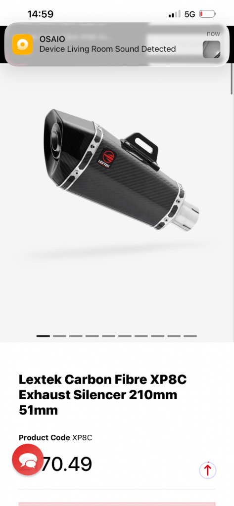 Lextek carbon fibre exhaust silencer 