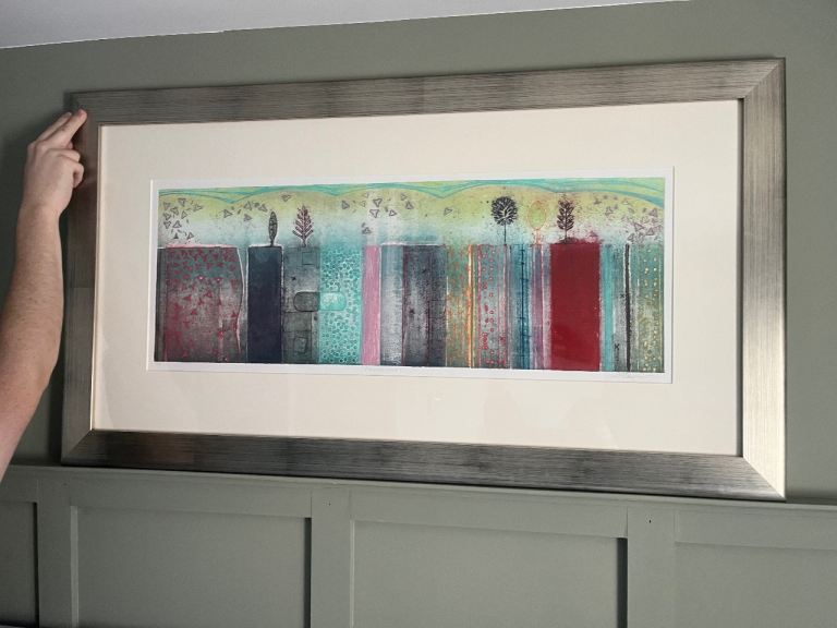 Original Art in brushed silver/gold frame by Scottish artist 