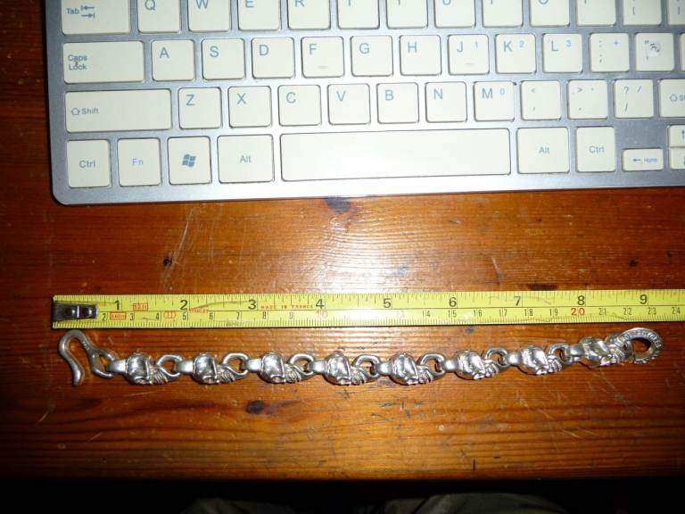 harley davidson solid silver scull bracelet stamped s925 weighing 86 grms so heavy piece