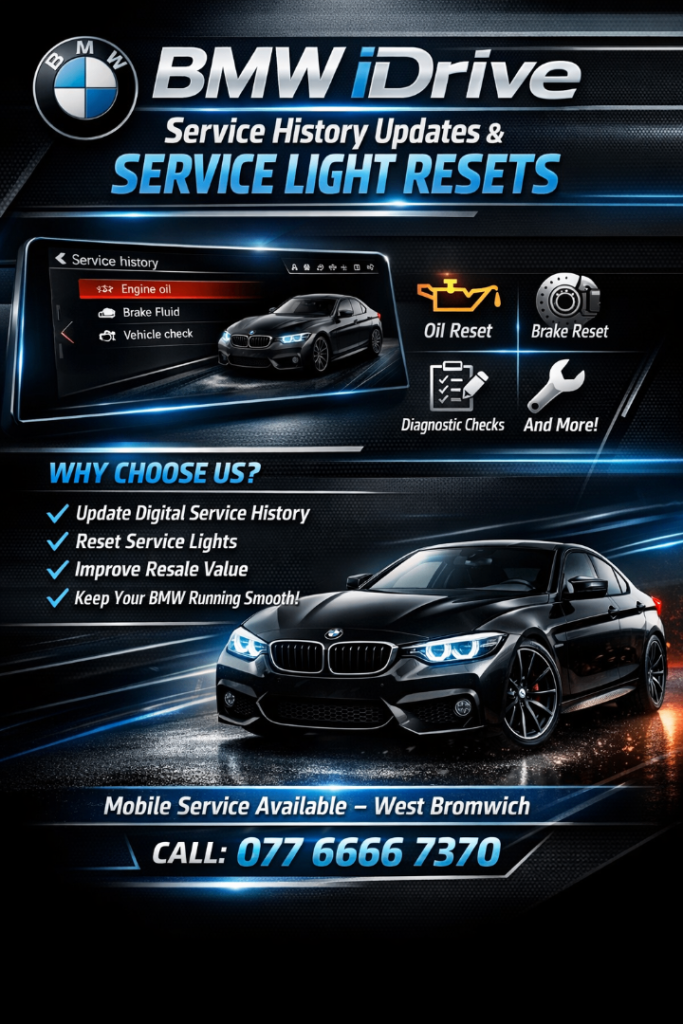 Bmw / Mini iDrive Digital Service History Updates Warning Light Clearing Diagnostics
