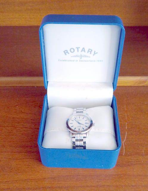 Rotary Silver-Tone Watch in Original Box – Good Condition