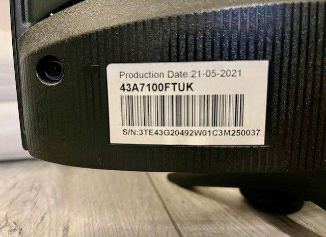 Hisense 43 inch TV 43A7100FTUK