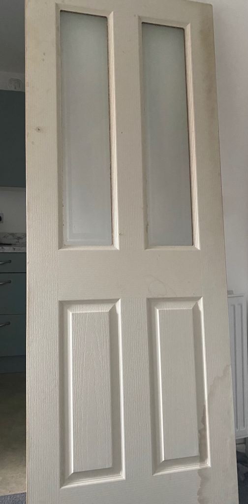 Internal Wooden Door with Frosted Glass Panels