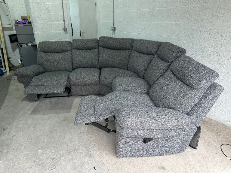 Recliner sofa grey manual recliner 