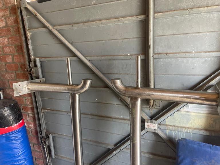 Homemade stainless steel squat rack 
