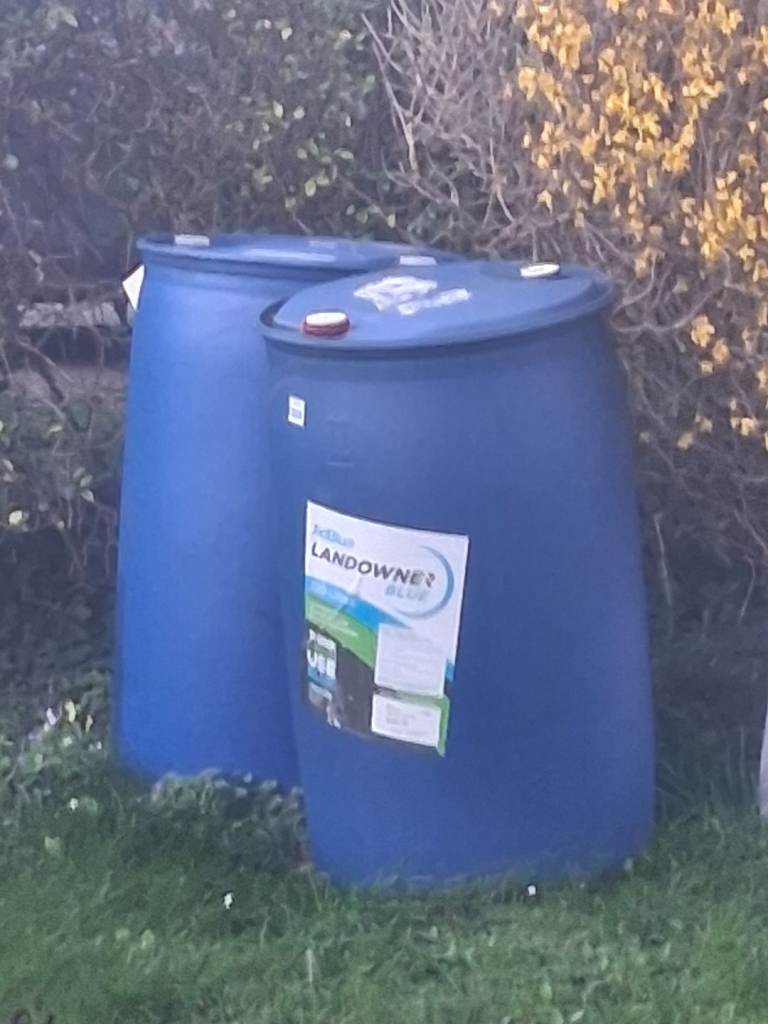 Empty ad blue drum