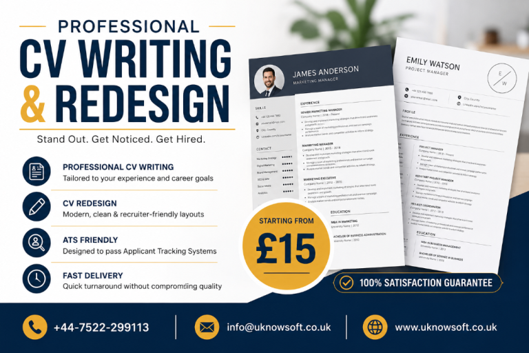 Professional CV Writing & Redesign Service – From £15