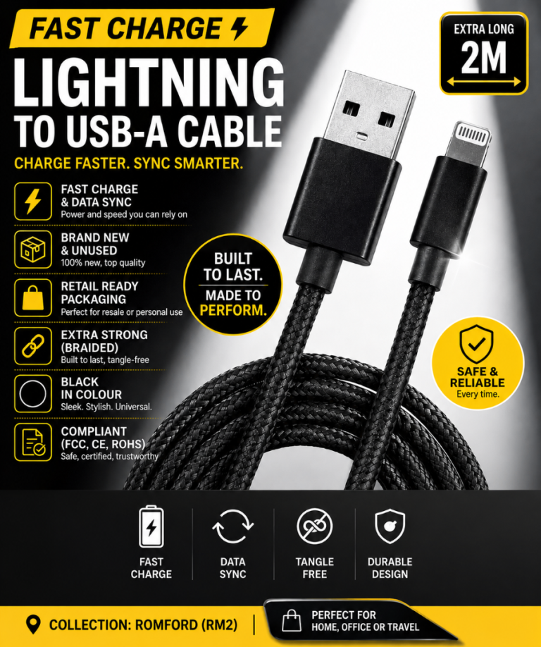 ⚡2M FAST CHARGE LIGHTNING CABLES – FROM JUST £1.35 EACH⚡