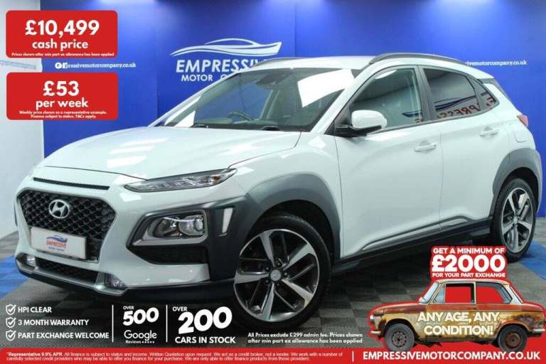 2019 69 HYUNDAI KONA 1.0 T-GDI PREMIUM SE SUV 5DR PETROL MANUAL EURO 6 (S/S) (12