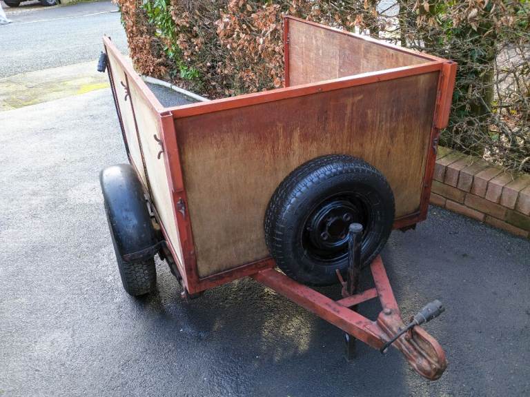 Car Trailer with 3 Classic Mini Steel Wheels, Drop Down and Removable Tailgate-Chorley 