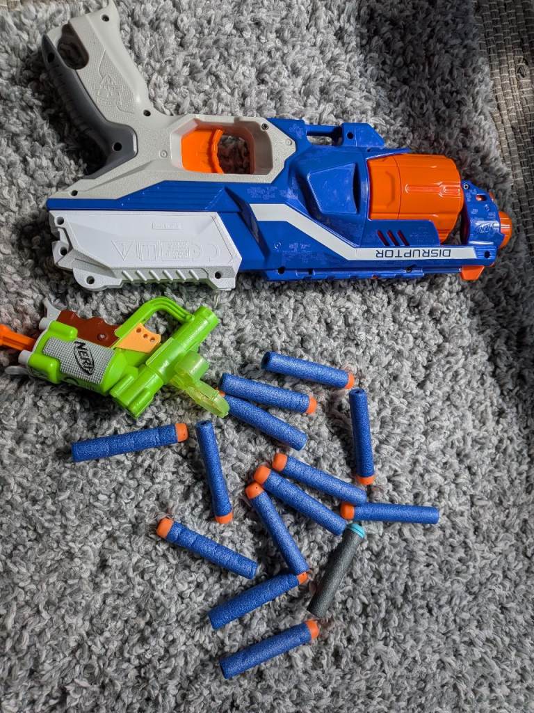 Nerf Elite Disruptor and Jolt Blaster with Darts