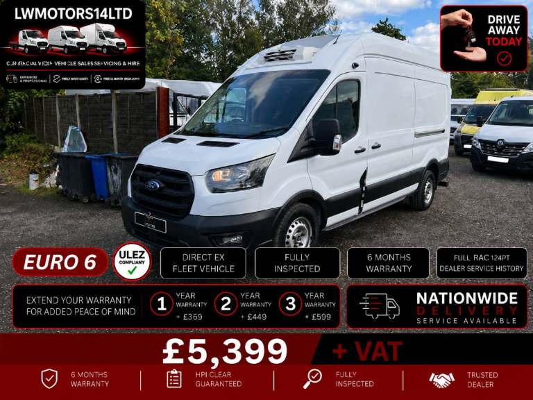 FORD TRANSIT 2.0 ECOBLUE LEADER L3H3 LWB THERMO KING FRIDGE FREEZER 2022 71 REG