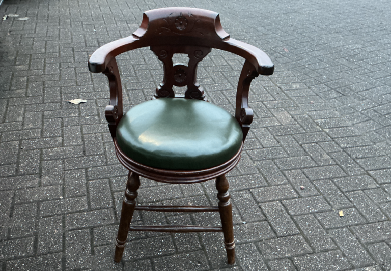 Rare Victorian A. Blain & Sons Liverpool Mahogany Captain's Chair