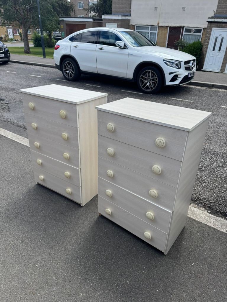 Wooden Chest of Drawers with Cream Knobs each £60