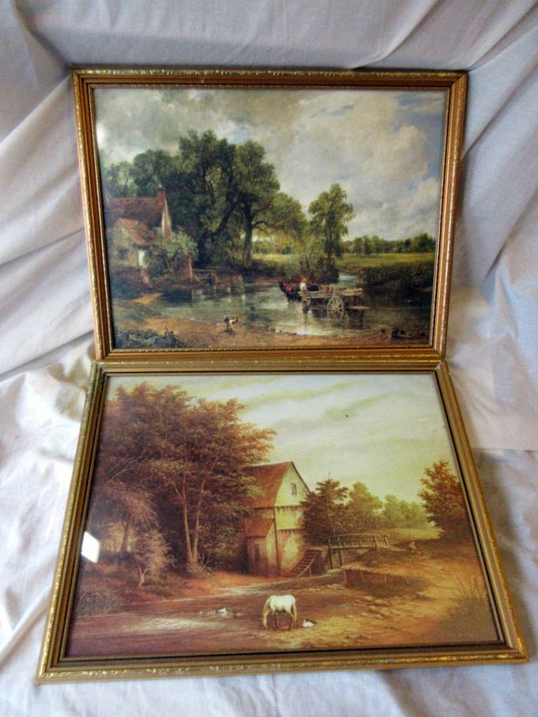 2 VINTAGE FRAMED ART PRINTS BY JOHN CONSTABLE