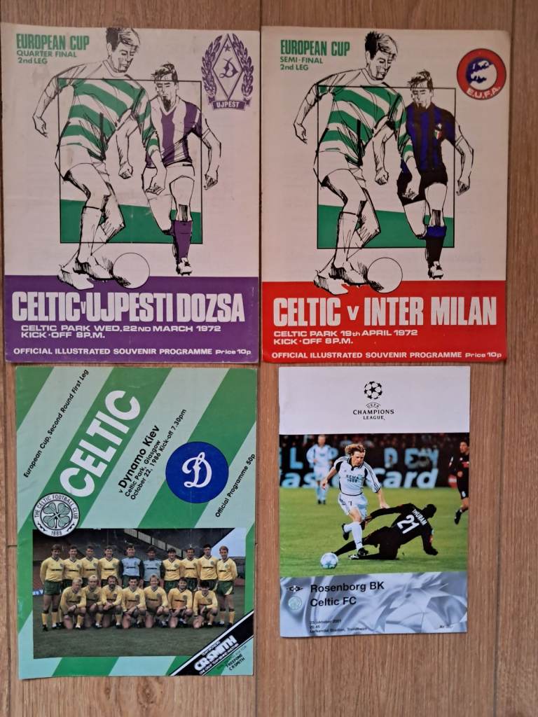 Collectible Celtic FC European Cup Programmes