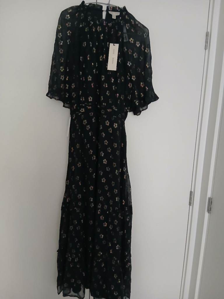 New Black Floral Dress with Tags