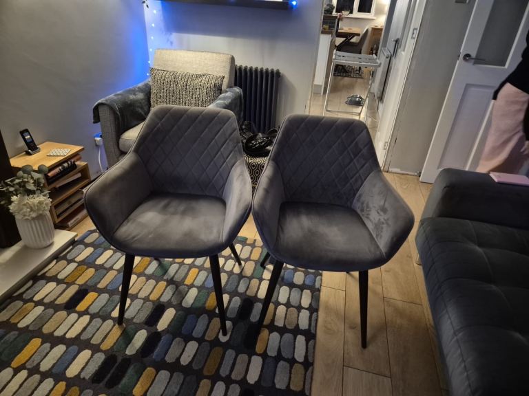 4 NEXT grey dining room chairs 