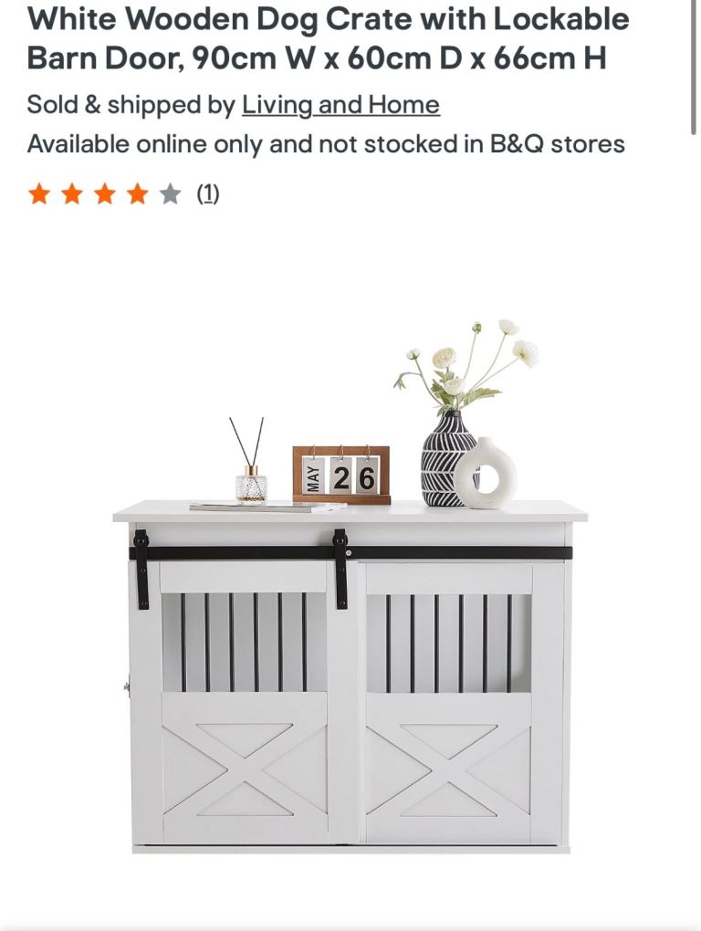 Barn door style wooden dog crates 
