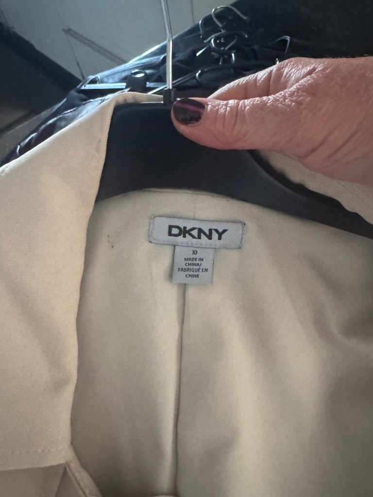 DKNY Beige Women's Jacket - Size 12 Good Condition