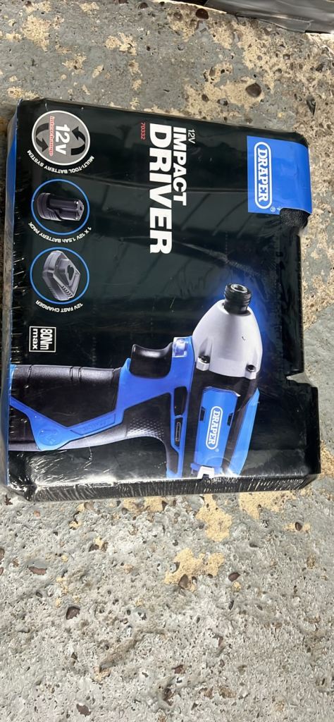 Draper 12V Impact Driver, 1/4" Hex. Brand new