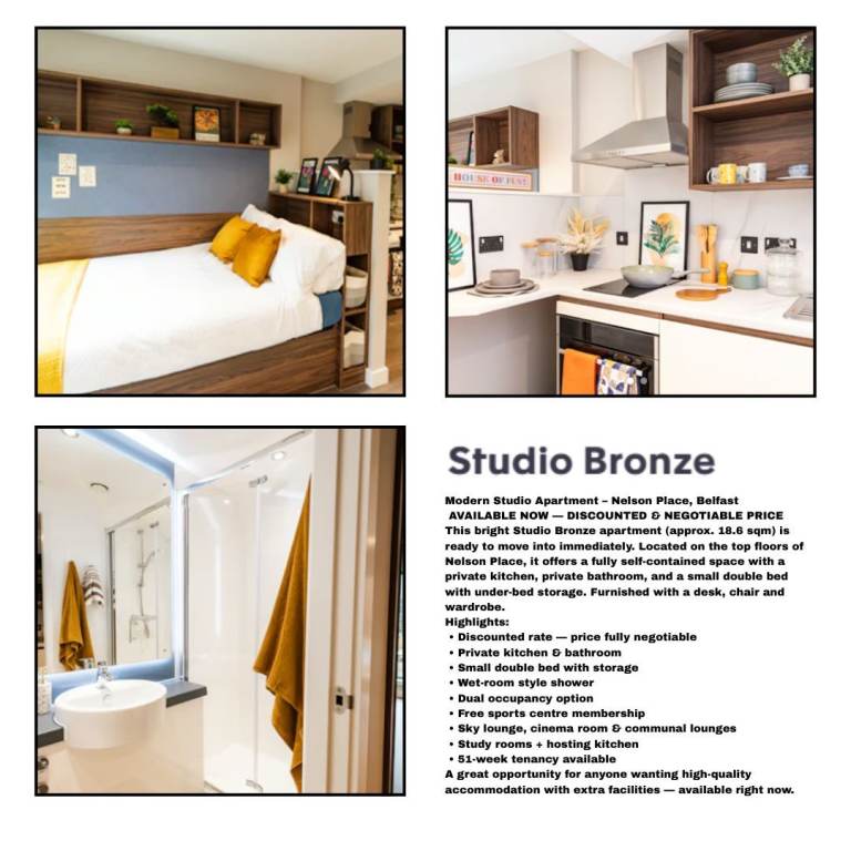 Modern Studio Apartment in Student Building - DISCOUNTED PRICE AND NEGOTIABLE !!!!