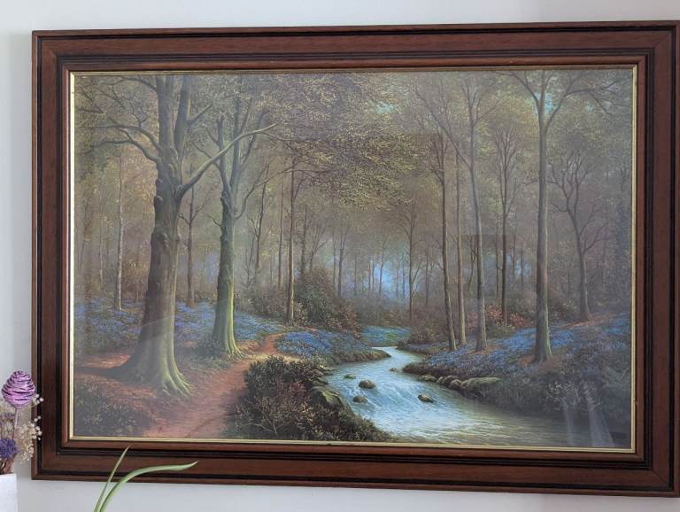 Framed Print  "Bluebell Walk " by Lyndall Eric Forse. 