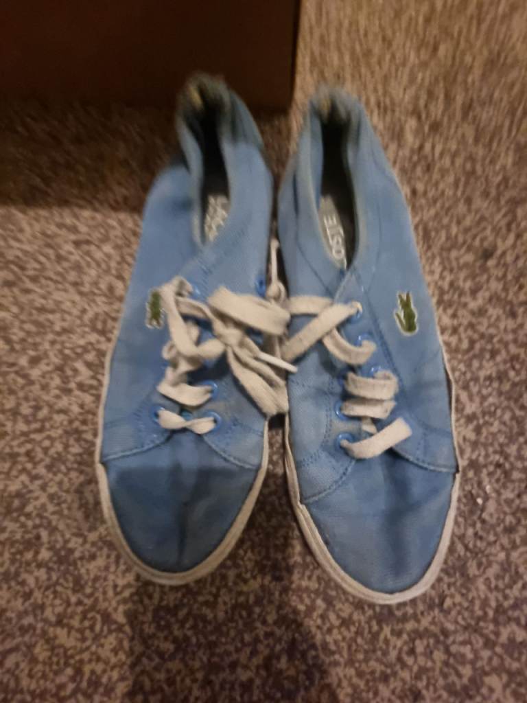 Lacoste Blue Canvas Trainers – Fair Condition